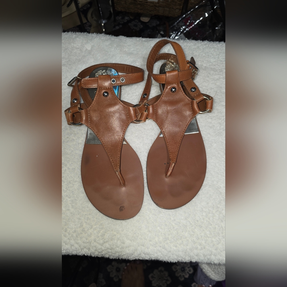 Pre-Owned Vince Camuto Brown Leather Women's Sandals Size 7